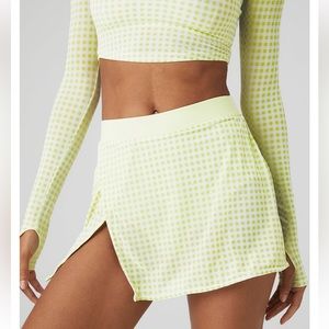 ALO Mesh Gingham Skirt